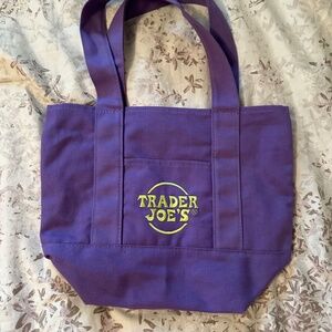 NWOT Trader Joe's Purple Canvas Tote Bag